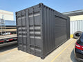 20ft Used Shipping Container – Matte Black w/ 12’ Side Roll-Up Door image 0