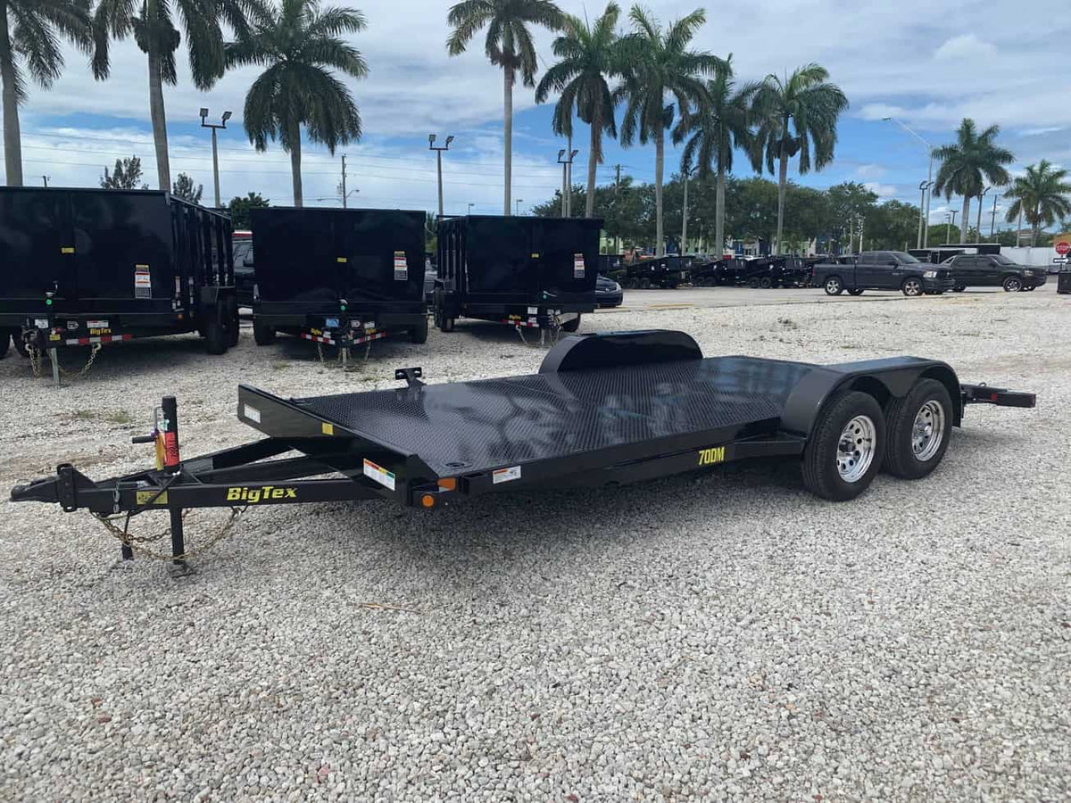BIG TEX 7×18 STEEL DECK CAR TRAILER 70DM-18 image 0
